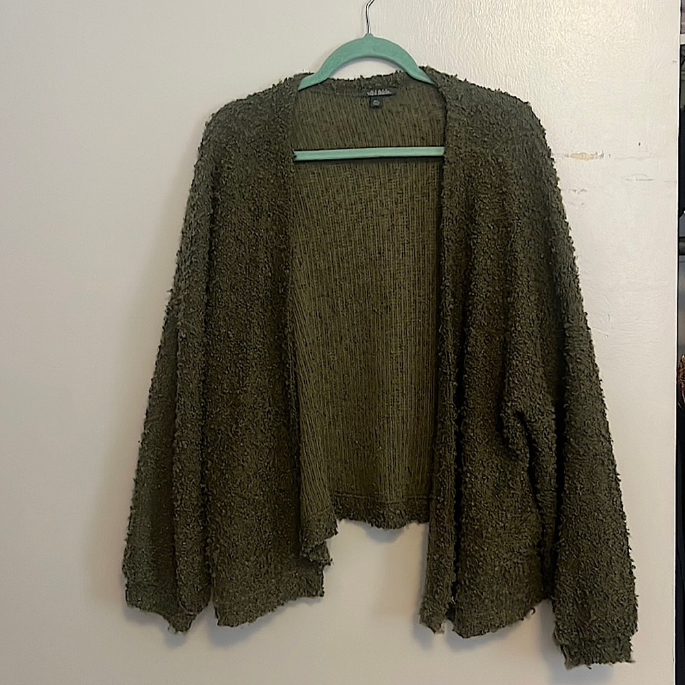 Green textured cardigan